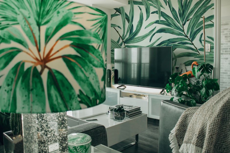 Zomers interieur met frisse kleuren en planten. Zomers interieur met frisse kleuren en planten.